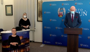 Konferencja prasowa prezydenta Torunia - czwartek 1.04.2021