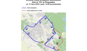 Zmiana trasy dla linii 131 28.07.2023